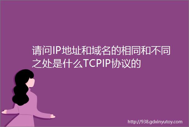 请问IP地址和域名的相同和不同之处是什么TCPIP协议的